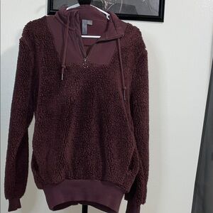 Sweaty Betty Maroon Sherpa Hoodie